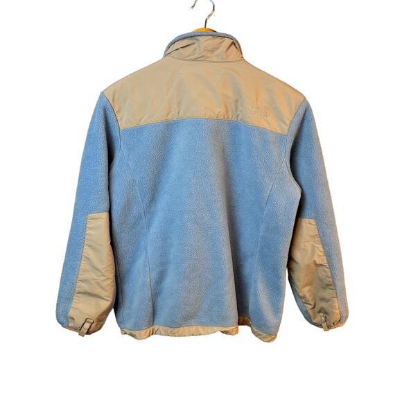 North Face Polartec Blue/ Gray Fleece Jacket Coat Girls Size Large Full Zip - Picture 2 of 9